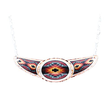 Southwest Motif Native American Choker Necklace. Handmade Native Motif Jewelry - Front Line Jewelry