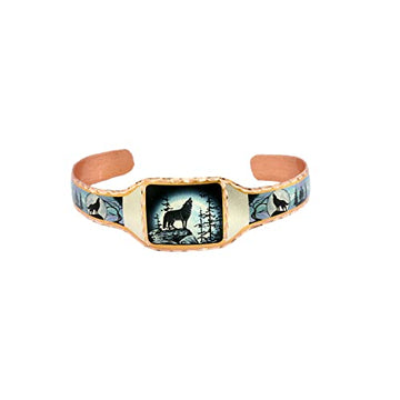 FRONT LINE JEWELRY Women Unisex Watch Style Hummingbird Bracelets. Unique Artisan Copper Cuff Bracelets (Hummingbird) (Wolf) - Front Line Jewelry