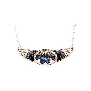 FRONT LINE JEWELRY Feather Choker-Handmade Copper Native American Feather Choker Necklace for Women - Front Line Jewelry