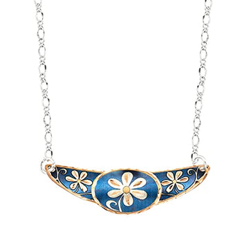 FRONT LINE JEWELRY Blue Choker-Sky Blue Daisy Choker Necklaces for Women Handmade Copper Daisy Choker - Front Line Jewelry