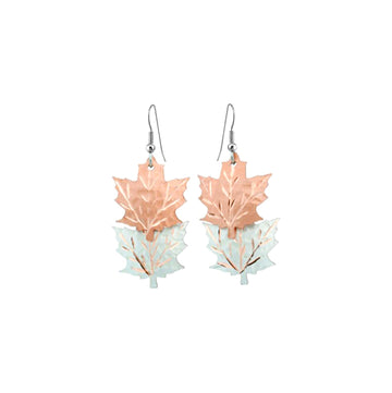 Fall Maple Leaves Earrings Canadian Leaf Plant Jewelry Tired &Textured Autumn Earrings for Women Thanksgiving Gifts, Autumn Leaves Jewelry