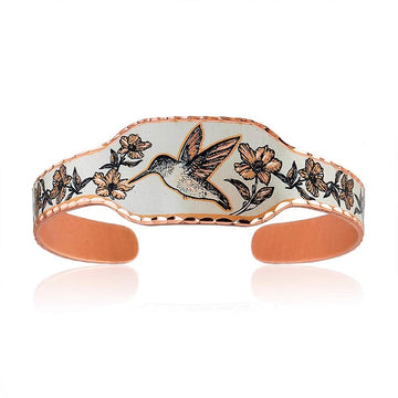 Hummingbird Cuff Bracelet, Copper Hummingbird Bracelet, Hummingbird Jewelry Gifts, Hummingbird Cuff, Adjustable Copper Cuff, Bird Gifts - Front Line Jewelry