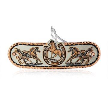 Handmade Copper Horses Hair Clips for Women -Equestrian French Barrette Clip -Horse Hair Accessories-Lucky Horseshoe Hair Clip - Front Line Jewelry