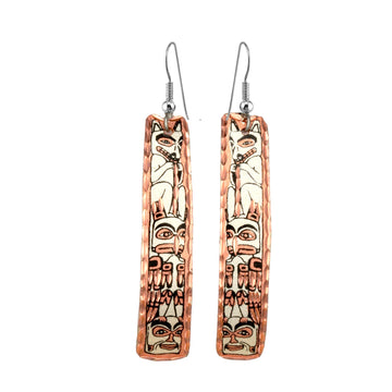 FRONT LINE JEWELRY Northwest Native Totem Pole Earrings Feature Canadian Native Haida Jewelry -Native West Coast Jewelry (NW Totem Pole)