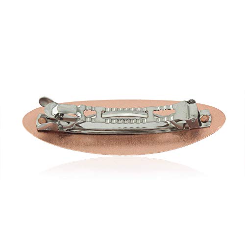 Artisan-crafted copper hair barrettes for women, adorned with a beautiful NW Native American hummingbird totem design.