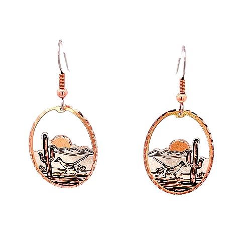 FRONT LINEJEWELRY Southwestern roadrunner earrings feature desert scene Southwestern earrings in filigree/hoop/cutout bird/oval designs