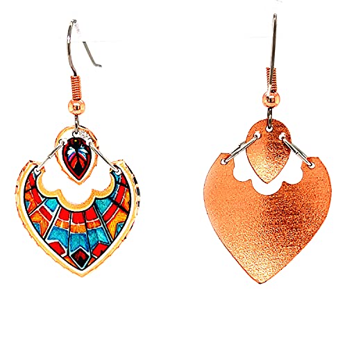 Kachina Jewelry Dancer’s Stylized Headdress Native Earrings. Kachinas Stylized Earrings, Teardrop Shaped.