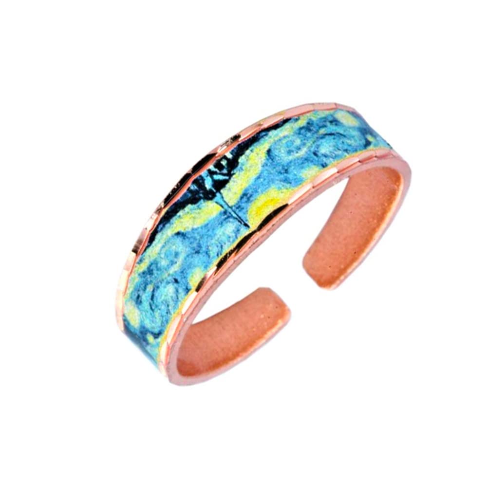 Starry Night Rings for Women Copper Handmade van Gogh Jewelry