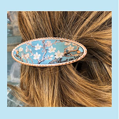 Vincent Van Gogh Almond Blossom Hair Clips-Copper Handmade Hair Accessories for Women (Almond Blossom)