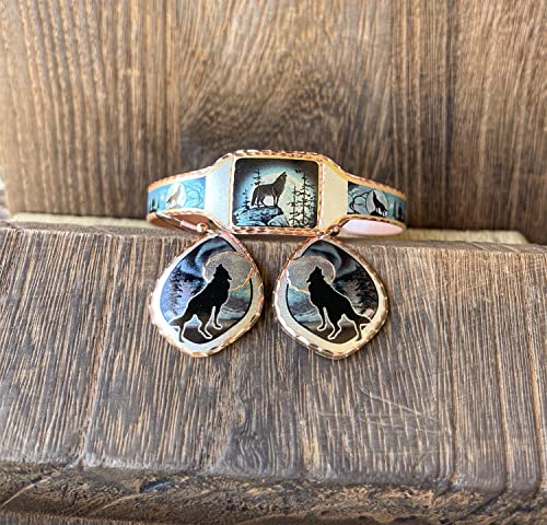 FRONT LINE JEWELRY Women Unisex Watch Style Hummingbird Bracelets. Unique Artisan Copper Cuff Bracelets (Hummingbird) (Wolf)