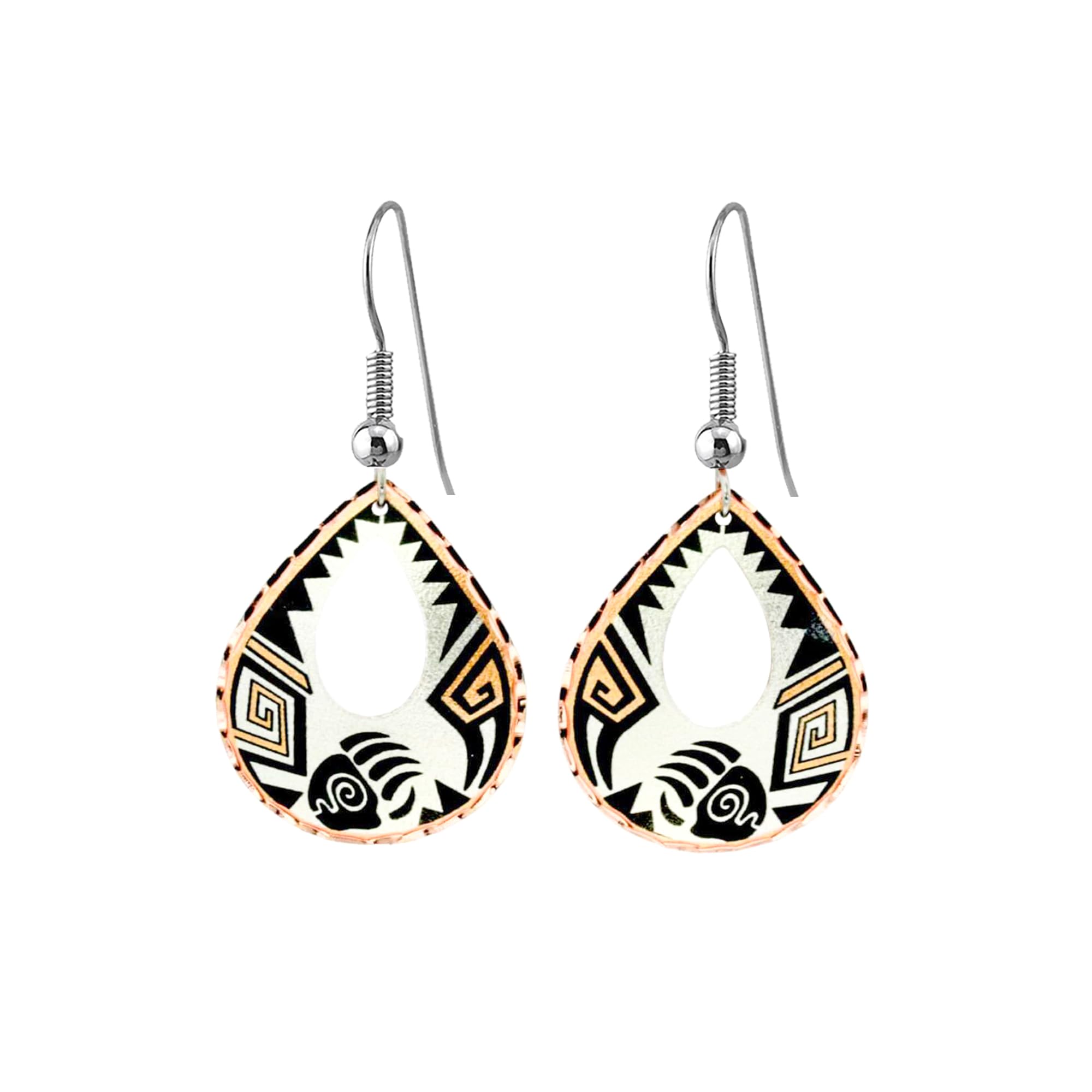 FRONT LINE JEWELRY Artisan-crafted Copper Bear Claw Earrings Feature Southwestern Navajo Indian Designs with Native American Traditional Pattern Bear Earrings TJ-40