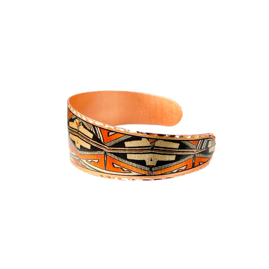 SW Native American Pueblo Bracelets Cuff Feature Open-Ended & Tapered with Pueblo Tribal Pattern- Pueblo Jewelry (Pueblo Cuff)