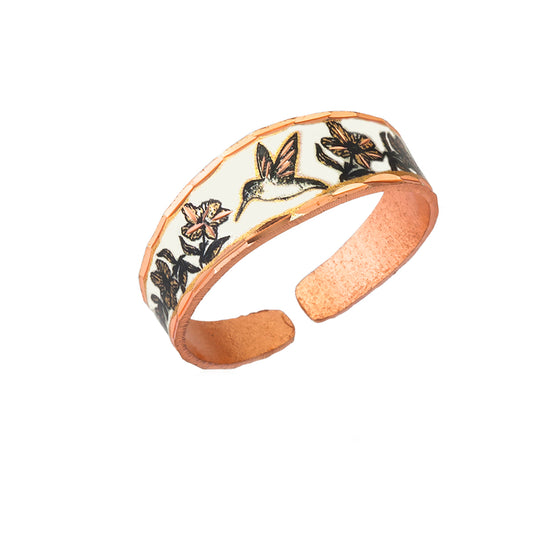 Artisan-Crafted Copper Rings with Nature-Inspired Designs: These beautifully crafted rings feature eagles, flowers, rainbows, Southwest style, horses, hummingbirds, and dragonflies. 🌿🦅🌈🐎🌼