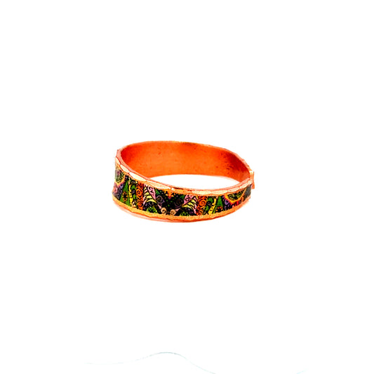 FRONT LINE JEWELRY Colorful Peace Sign Rings for Women Copper Handmade Peace Symbol Rings, Gifts for Her